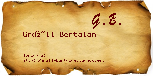 Grüll Bertalan névjegykártya