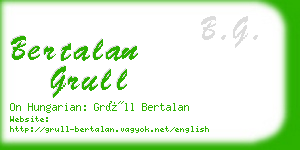 bertalan grull business card